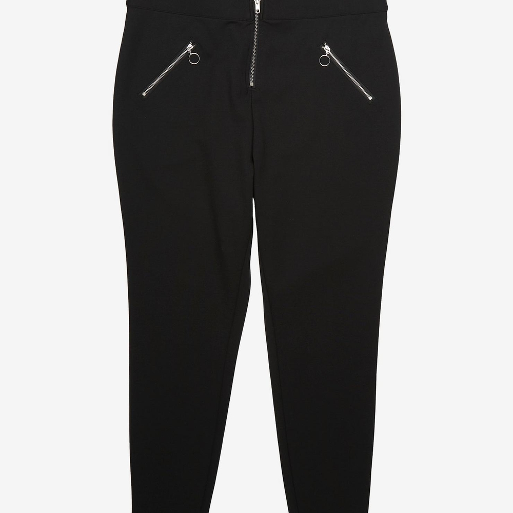 Black Pants with Silver Zipper Accents